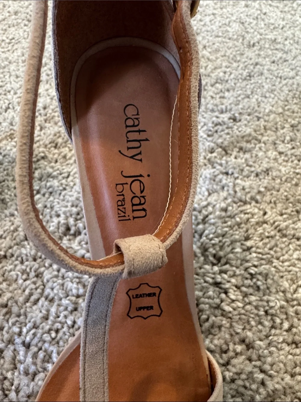Cathy Jean Nude T-Strap Stiletto Sandals - Picture 8 of 16